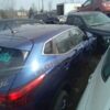 A car that has been hit by another car.