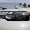 A close up of the side mirror on a car
