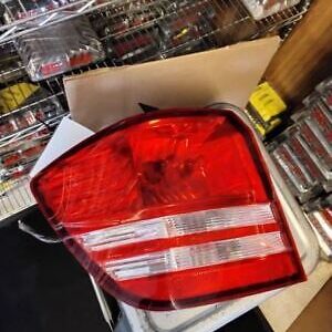 A red and white light on top of a table.