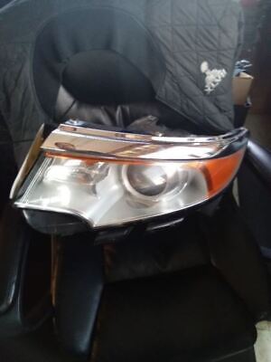 A car headlight with the cover on.