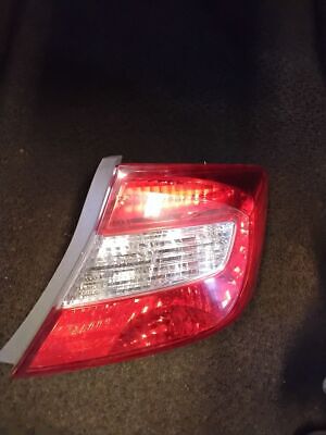 A car 's tail light is shown on the ground.