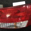 A close up of the back light on a car