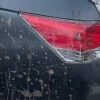 A close up of the back light on a car