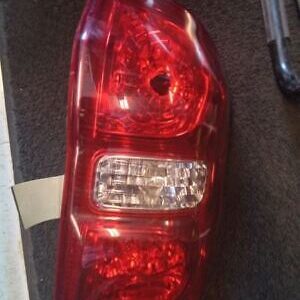 A red and white light on the back of a car